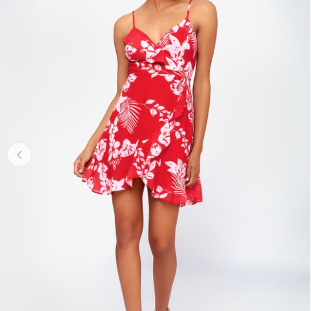 Lulus tropical wrap dress